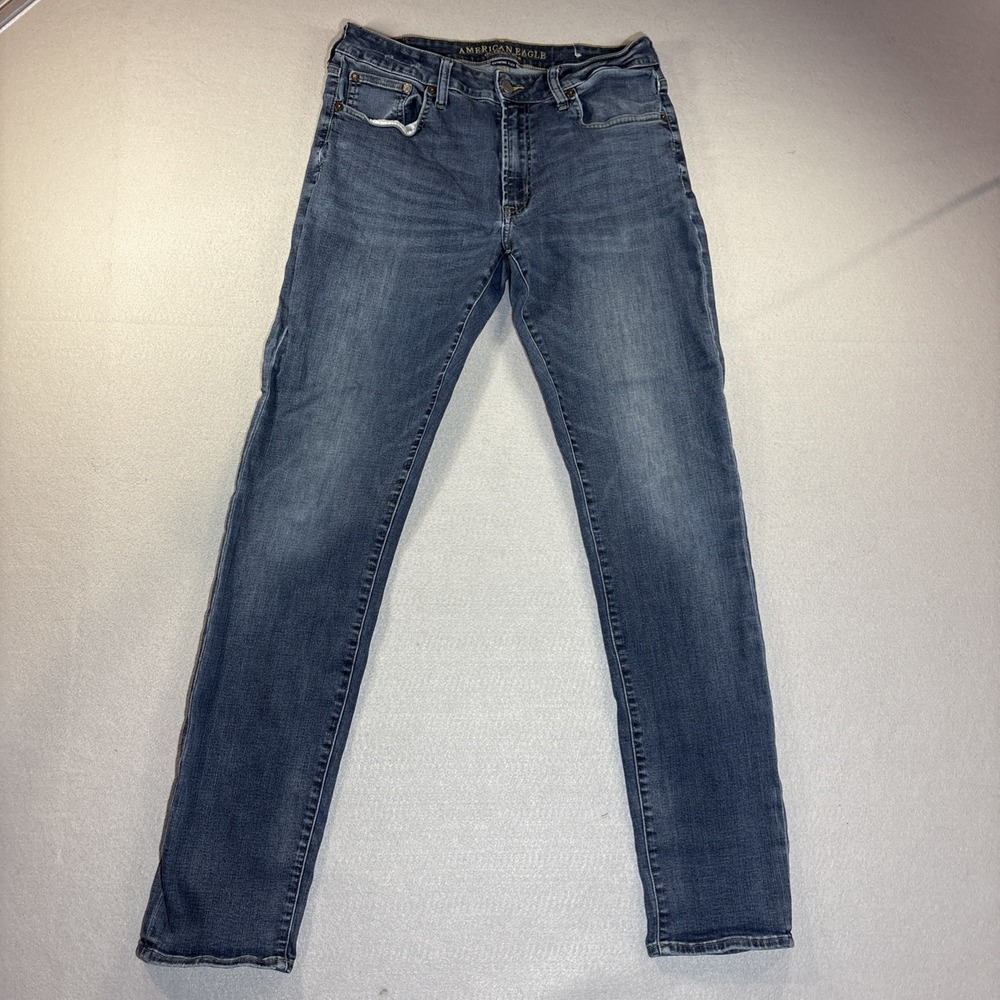 AMERICAN EAGLE OUTFITTERS BLUE JEAN 34X36 SLIM EXTREME FLEX STRETCH DENIM